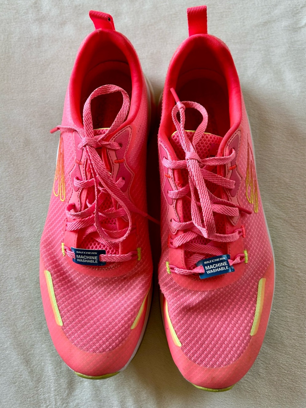 Skechers Citi Pro Women's Bright Pink Athletic Sneakers w/Yellow Accents Sz 11